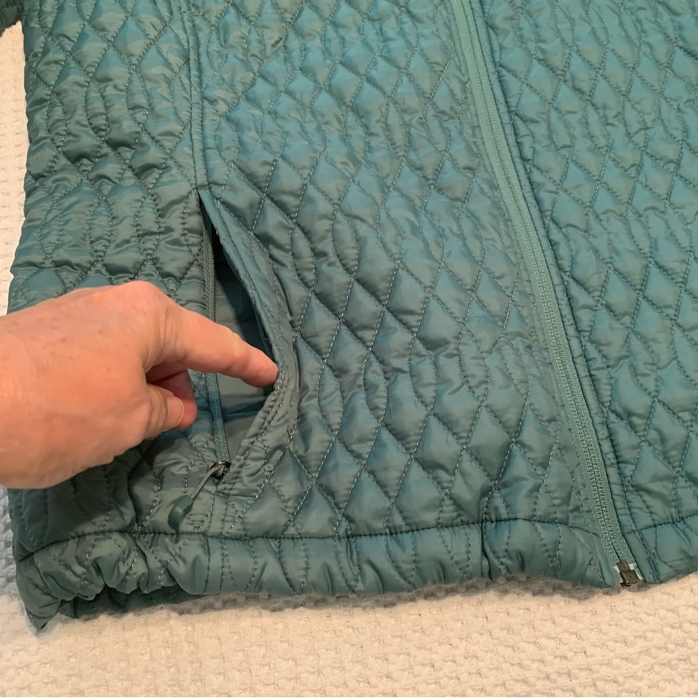Lands End Quilted Puffer Packable Jacket in Teal Large Petite - Picture 5 of 14
